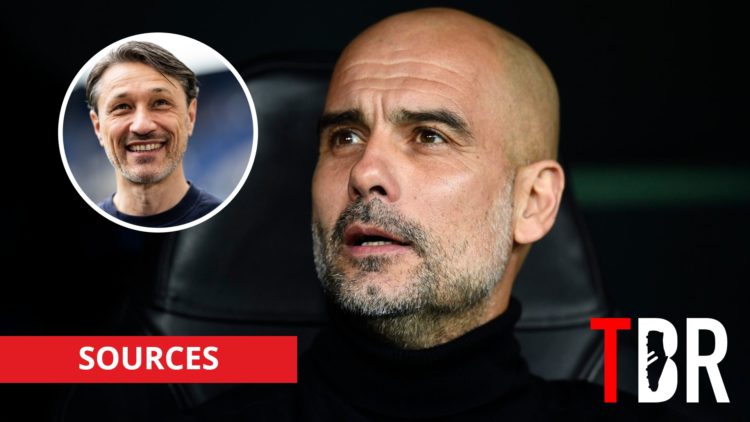 Manchester City manager Pep Guardiola with inset of Borussia Dortmund head coach Niko Kovac