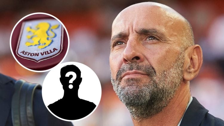 Aston Villa president of football operations Monchi looks on.