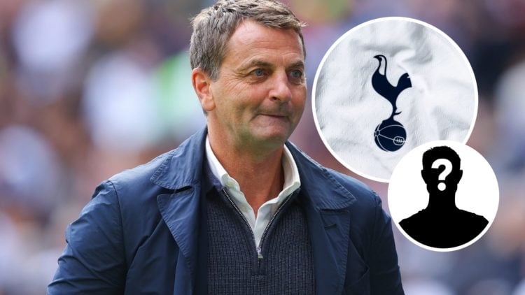 Image of Tim Sherwood with Tottenham badge and mystery figure inset
