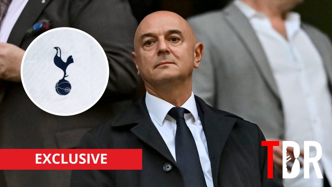 Tottenham Hotspur chairman Daniel Levy with inset of Spurs badge
