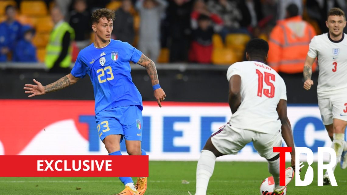 Spezia midfielder Salvatore Esposito in action for Italy against England