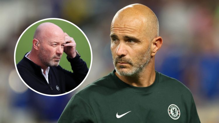 Chelsea boss Enzo Maresca alongside Alan Shearer.