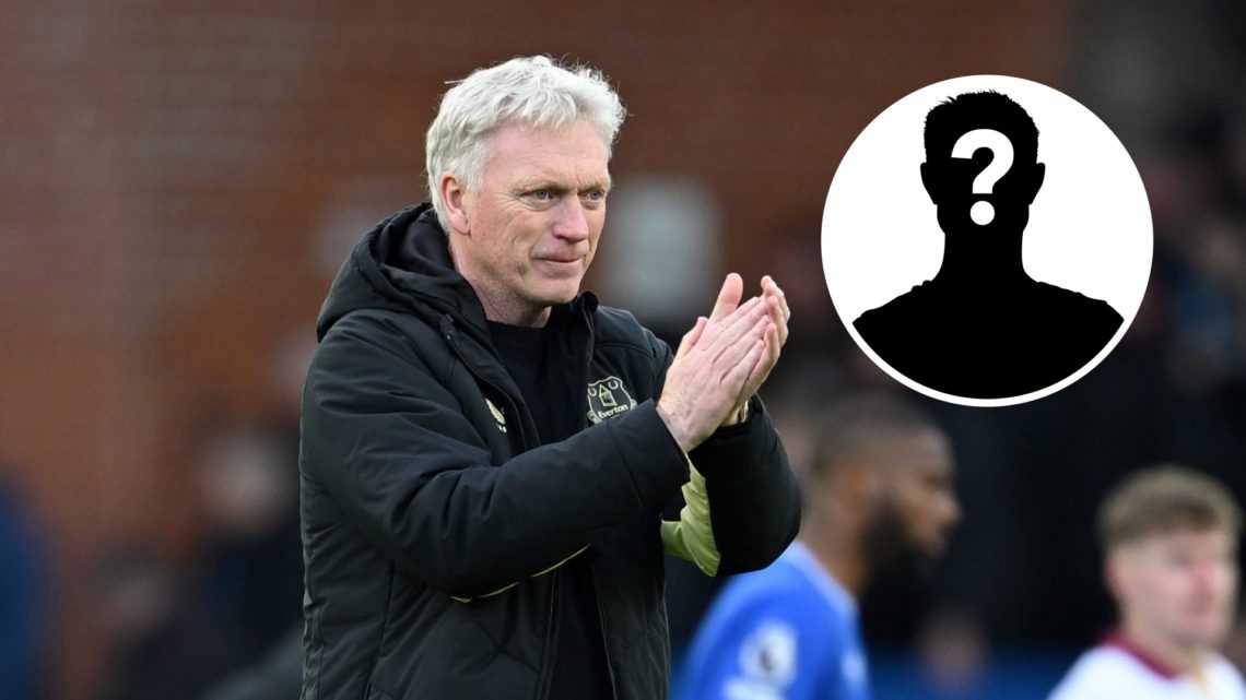 Everton manager David Moyes with inset of mystery silhouette