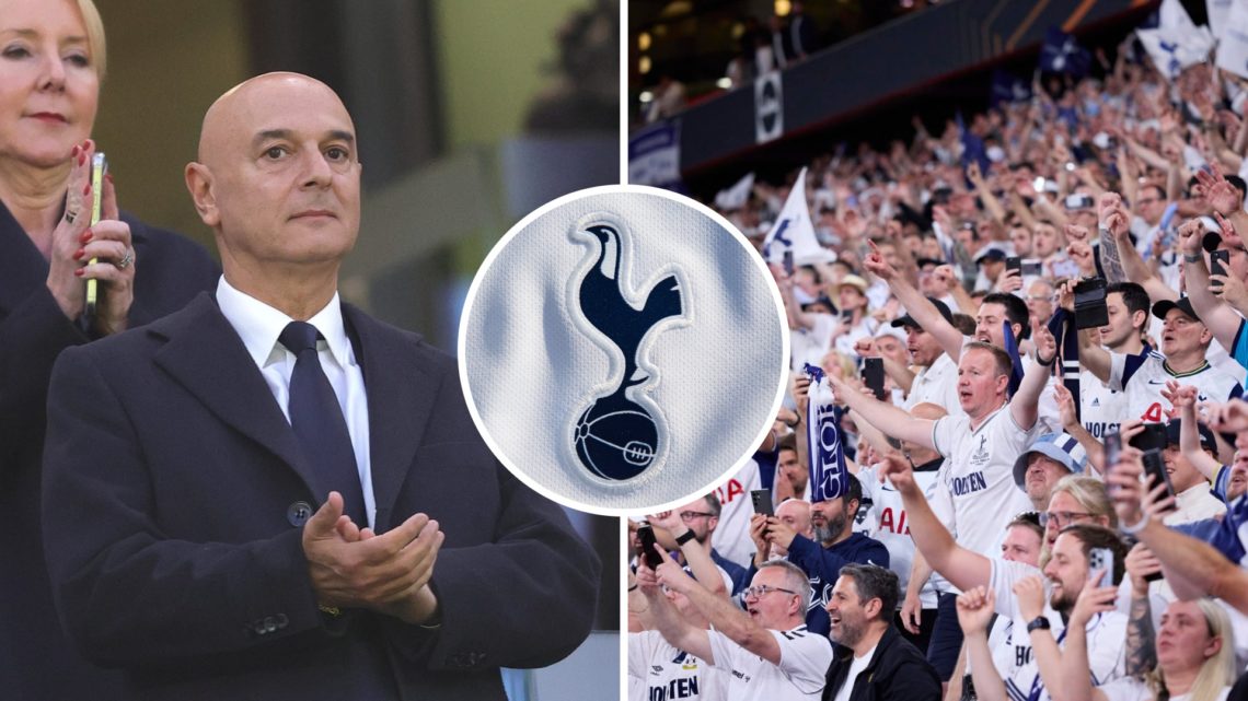 Split image of Tottenham Hotspur chairman Daniel Levy (left) ahead of Premier League match and Spurs fans (right) at the San Mames Stadium for the ...