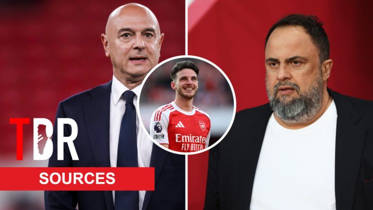 Split image of Tottenham Hotspur Daniel Levy (left) after Europa League final and Nottingham Forest owner Evangelos Marinakis (right) ahead of Prem...