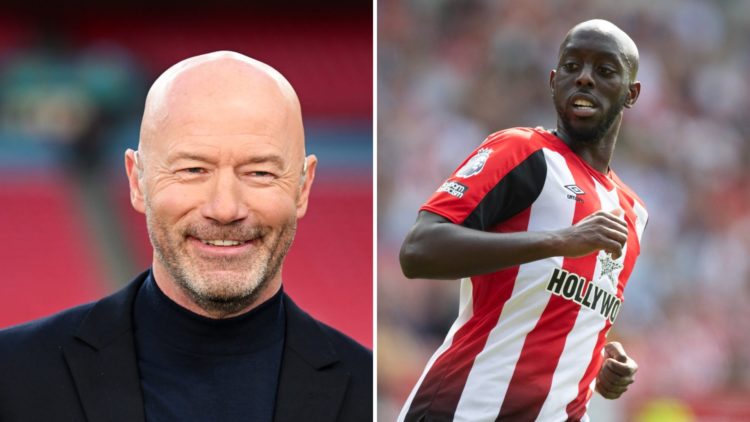 Split image of Alan Shearer and Yoane Wissa