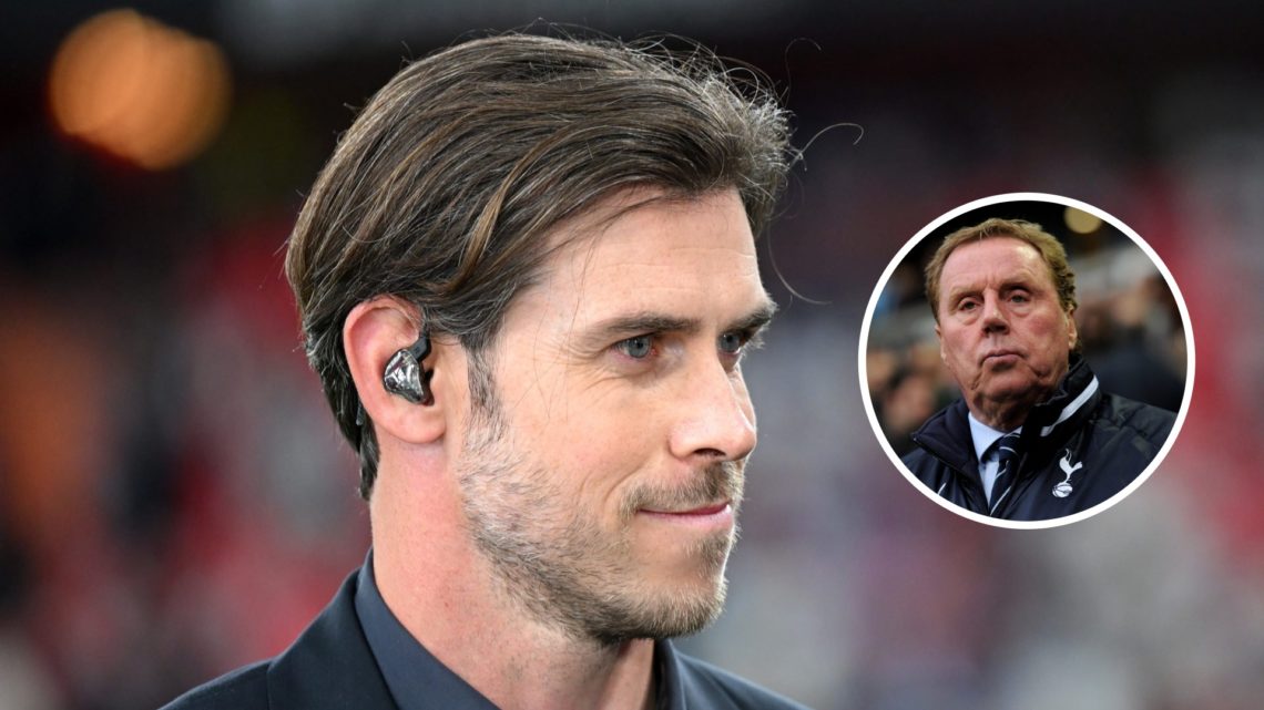 Tottenham Hotspur legend Gareth Bale with inset of former Spurs manager Harry Redknapp
