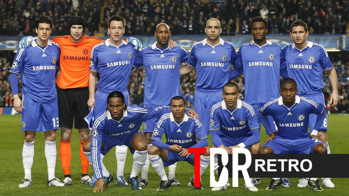 Chelsea players including Michael Ballack, Salomon Kalou and John Obi Mikel before a Champions League game