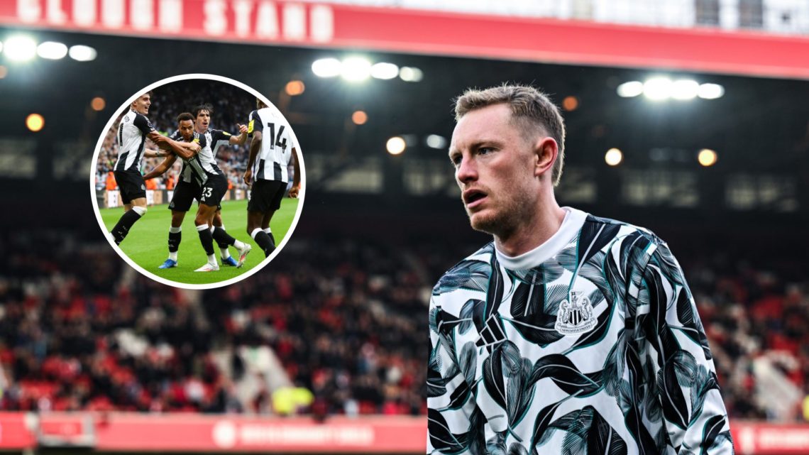 Leeds United midfielder Sean Longstaff during his time at Newcastle United with inset of his former Magpies teammates