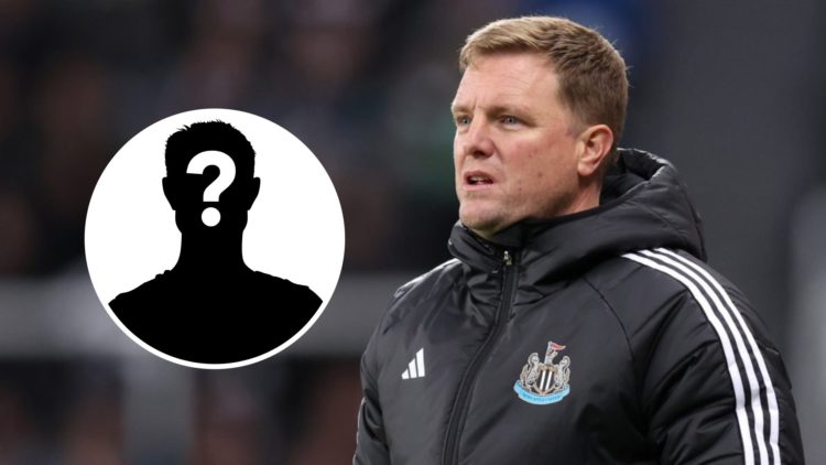 Newcastle manager Eddie Howe looks on at St James' Park.