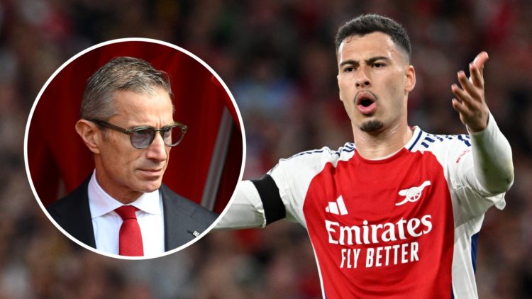 Gabriel Martinelli tries to lift the Arsenal crowd at the Emirates. Inset, sporting director Andrea Berta.
