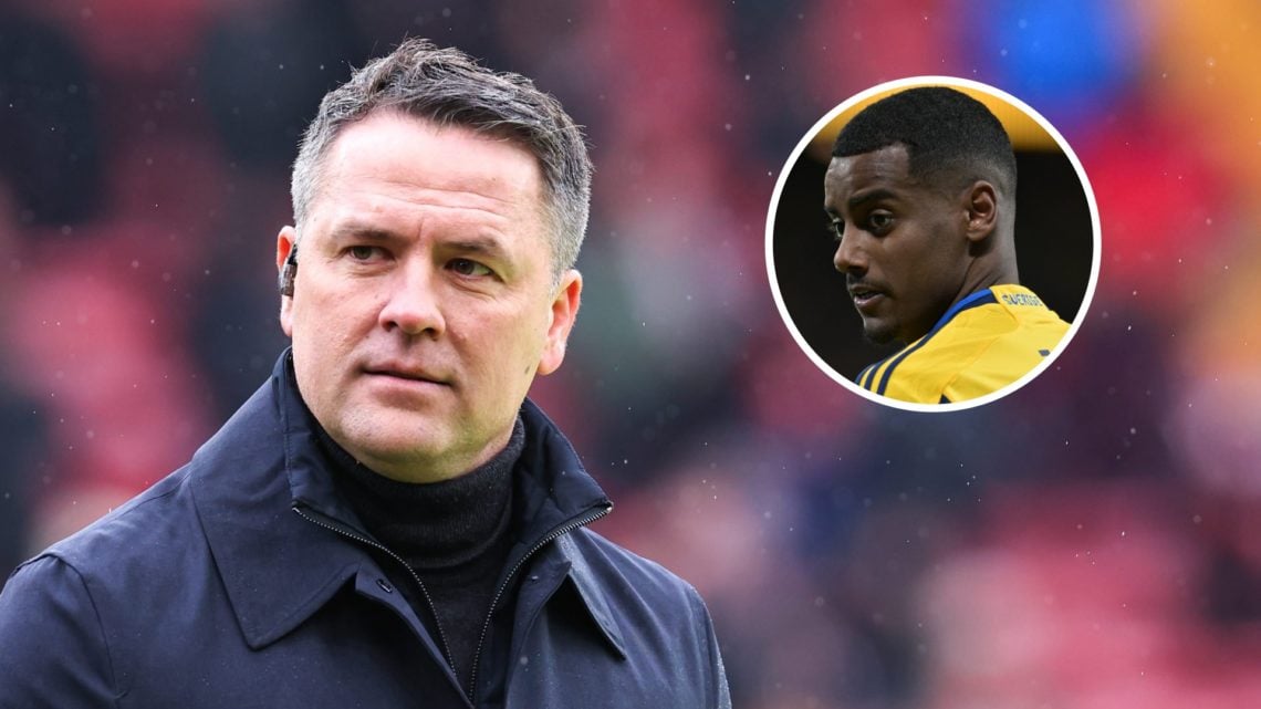 Former Liverpool and Newcastle striker Michael Owen with inset of Alexander Isak
