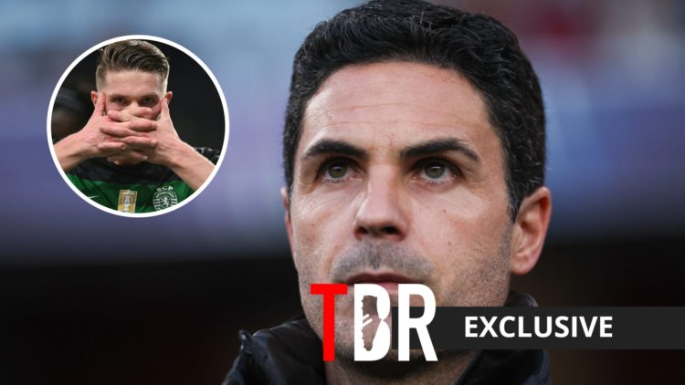 Arsenal manager Mikel Arteta with inset of Viktor Gyokeres
