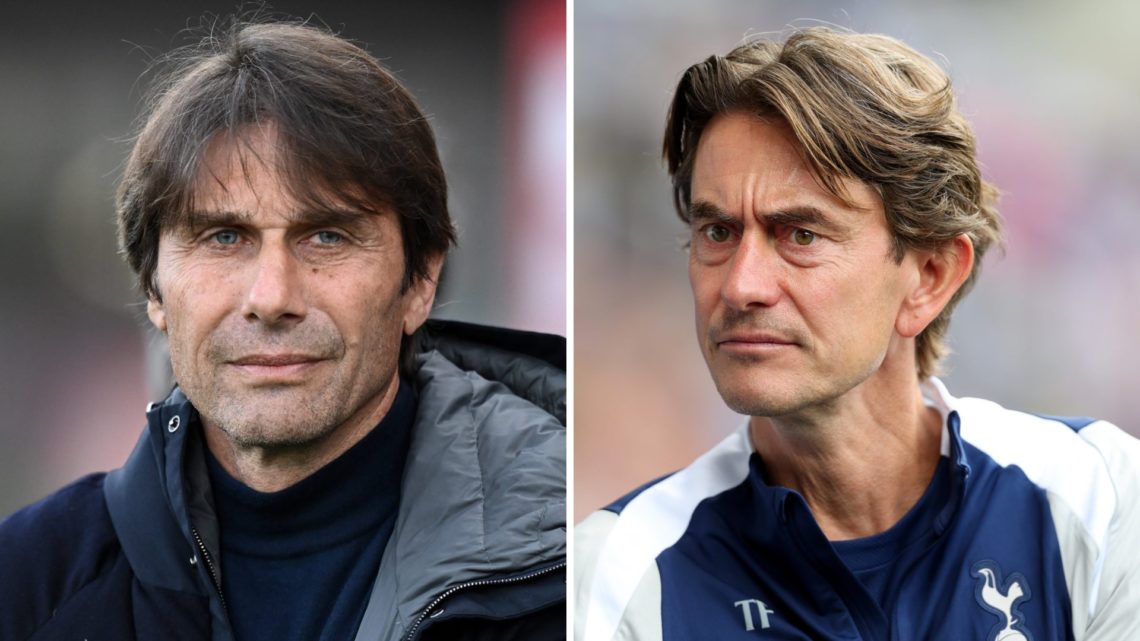 Split image of Napoli head coach Antonio Conte and Tottenham Hotspur manager Thomas Frank