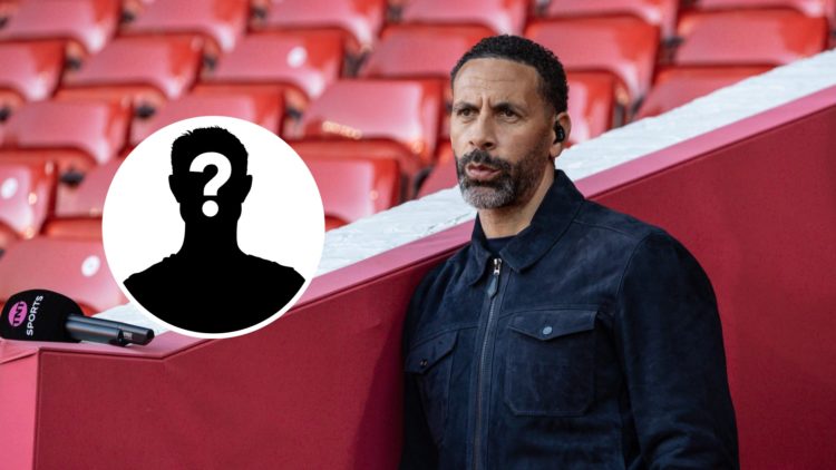 Main: Rio Ferdinand at the City Ground ahead of Nottingham Forest's Premier League game with Manchester United. Inset: Mystery player.