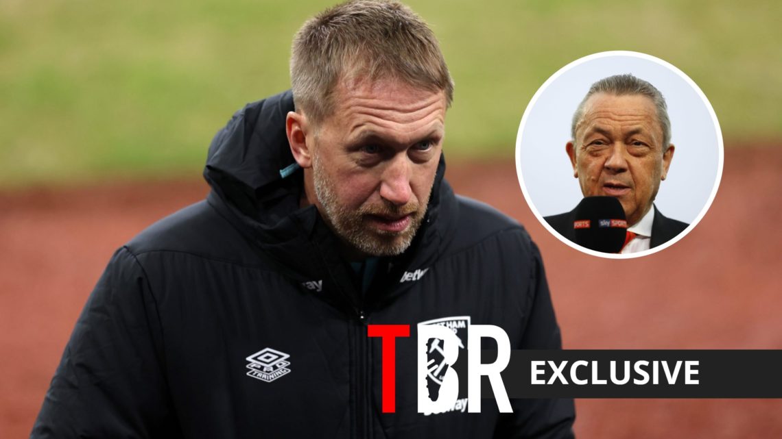 West Ham United manager Graham Potter with inset of David Sullivan