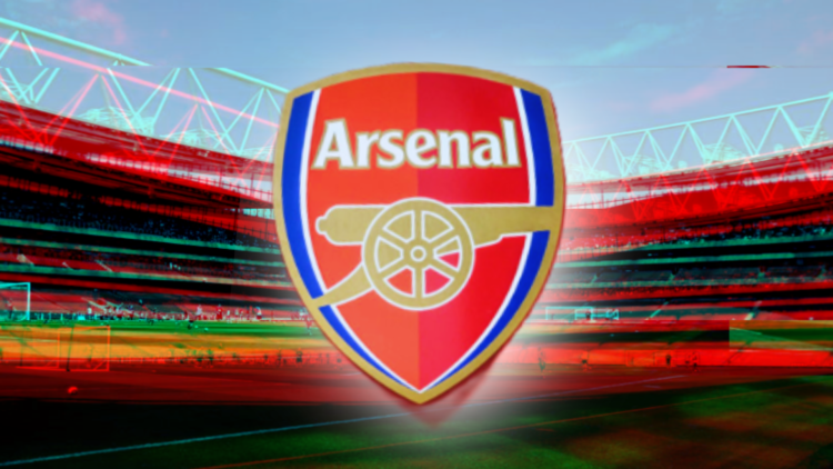 An illsutration of the Arsenal badge superimposed over the Emirates Stadium