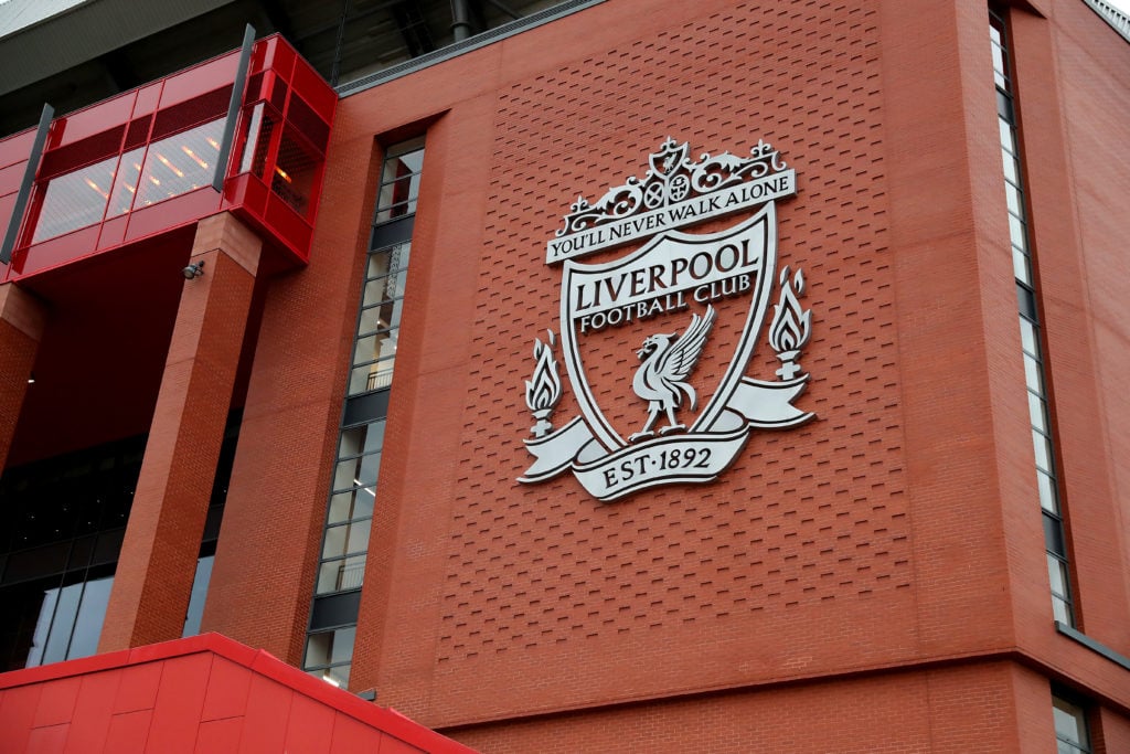A general exterior view of Anfield, Liverpool's stadium