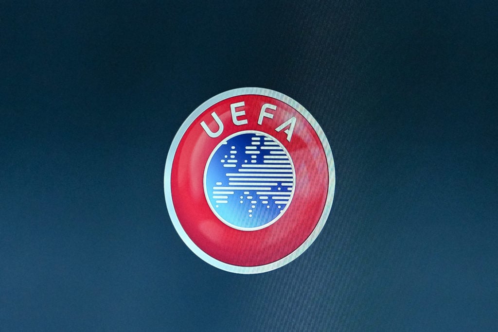 Closeup shot of the UEFA logo