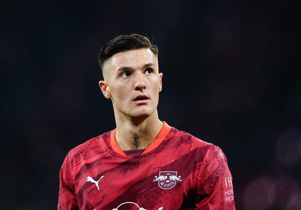 Benjamin Sesko in action for RB Leipzig