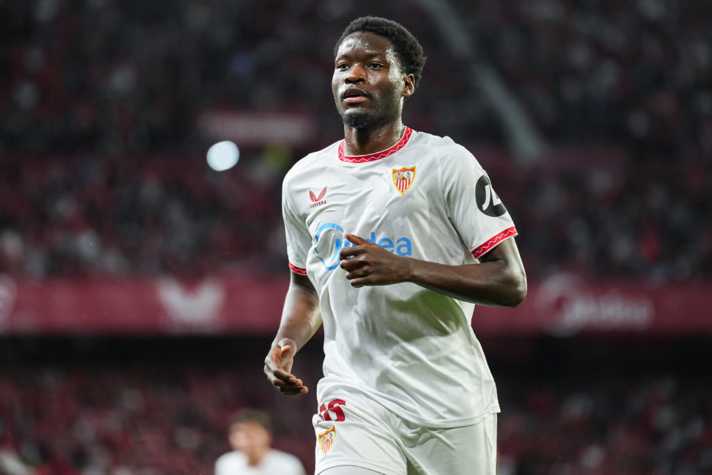 Lucien Agoume of Sevilla CF looks on during the LaLiga match between Sevilla FC and UD Las Palmas at Estadio Ramon