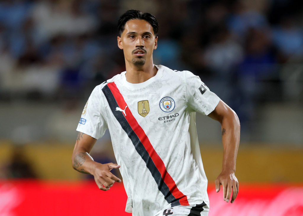 Tijjani Reijnders of Manchester City running during the FIFA Club World Cup 2025 round of 16 match between Manchester City and Al-Hilal at Camping World Stadium