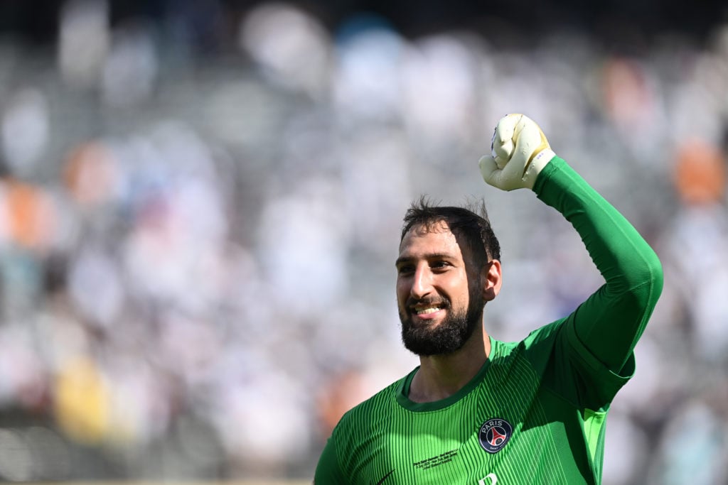Gianluigi Donnarumma of Paris Saint Germain celebrates at the end of the match of the FIFA Club World Cup 2025 semi-final match between Paris Saint-Germain and Real Madrid CF at MetLife Stadium on July 09, 2025