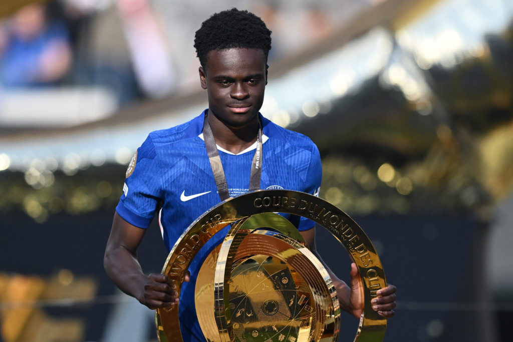 Tyrique George of Chelsea celebrates during award cerimony of the FIFA Club World Cup 2025 final match between Chelsea FC and Paris Saint-Germain