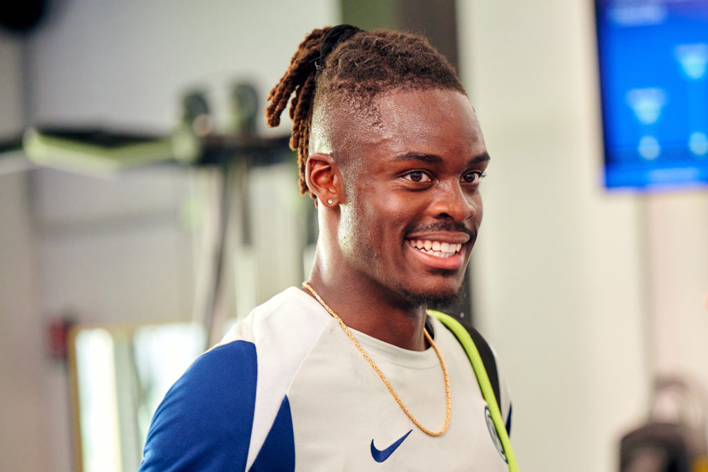 Yann Bisseck takes part in an FC Internazionale Training Session