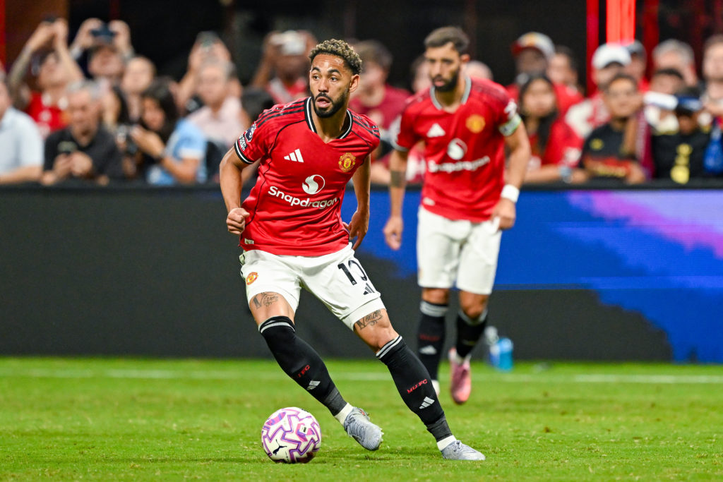 Mattheus Cunha on the ball during Premier League Summer Series Manchester United vs Everton