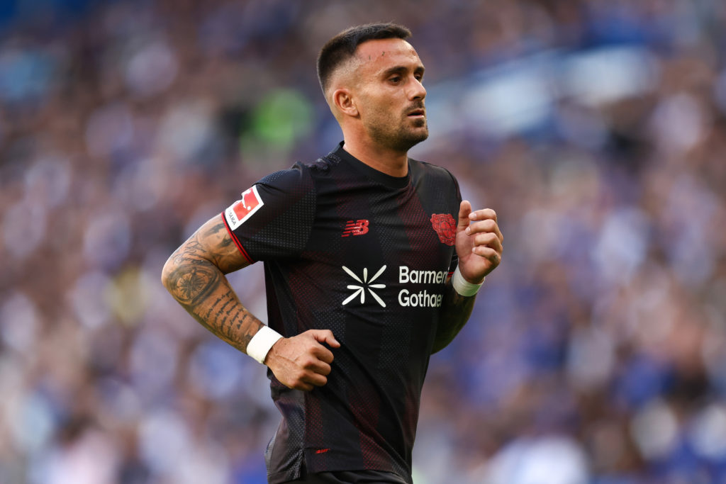 Aleix Garcia in pre-season for Bayer Leverkusen.