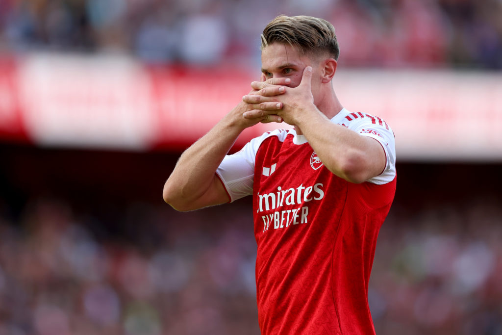 Viktor Gyokeres hits his famous celebration for Arsenal in pre-season.