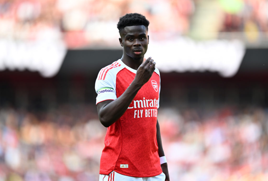 Bukayo Saka in action for Arsenal against Villarreal