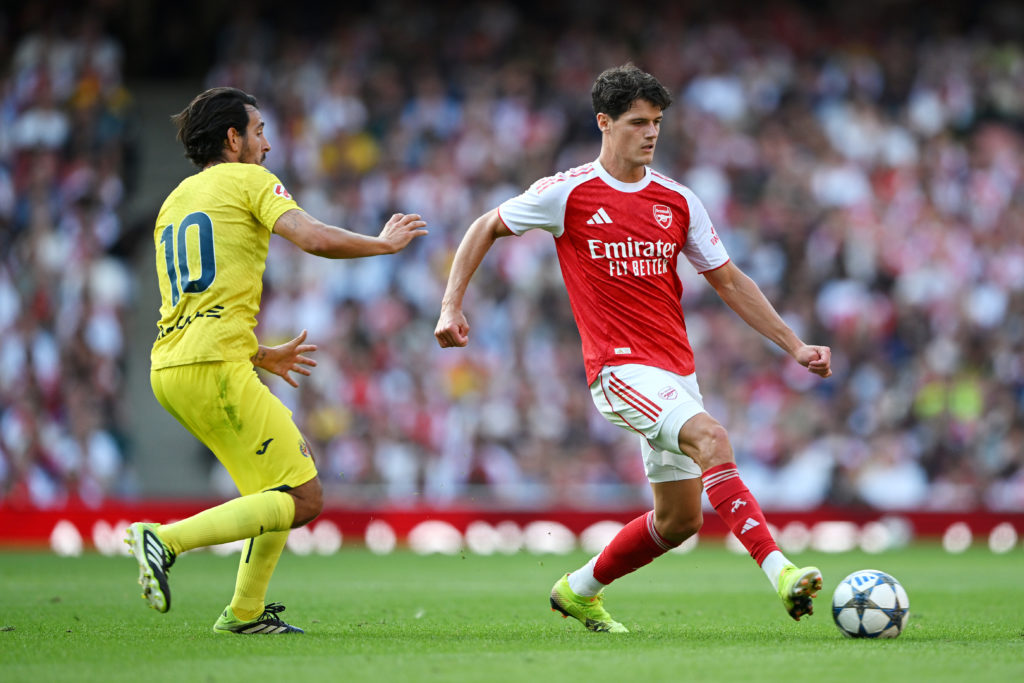 Christian Norgaard during Arsenal's pre-season match with Villarreal.