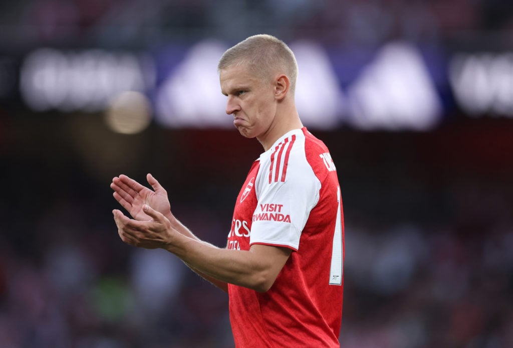 Oleksandr Zinchenko applauds Arsenal fans in pre-season.