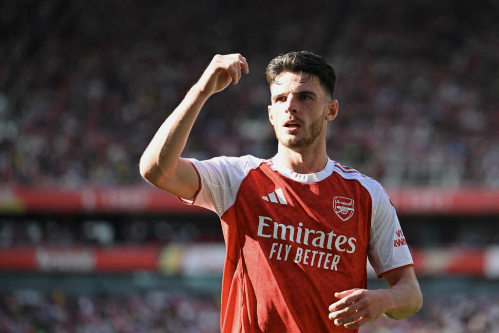 Declan Rice of Arsenal reacts during the pre-season friendly match between Arsenal and Athletic Club