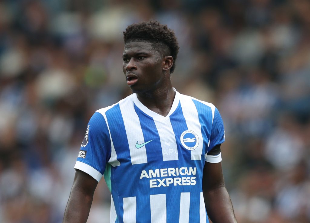Carlos Baleba of Brighton & Hove Albion during the Premier League match between Brighton Hove Albion