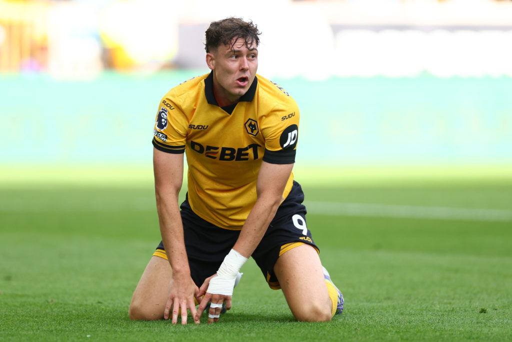 Jorgen Strand Larsen during Wolverhampton Wanderers v Manchester City in the Premier League