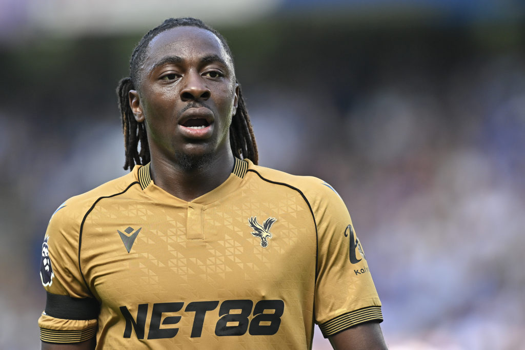 Eberechi Eze in action for Crystal Palace during a Premier League clash against Chelsea