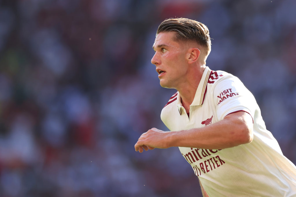 Viktor Gyokeres in action for Arsenal at Old Trafford