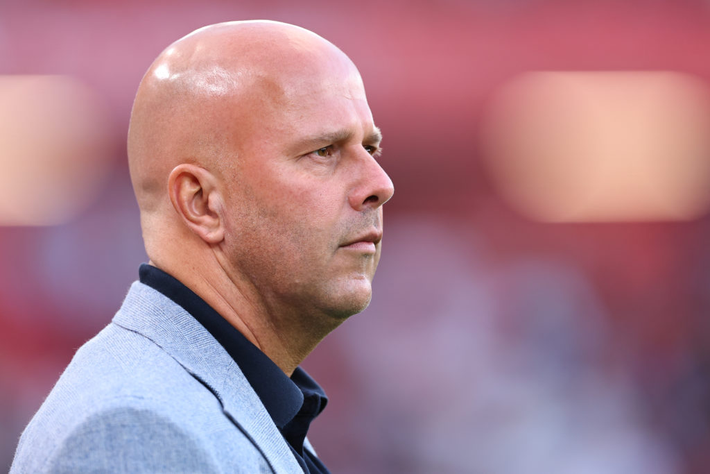 Arne Slot manager / head coach of Liverpool during the Premier League match between Liverpool and Bournemouth at Anfield.