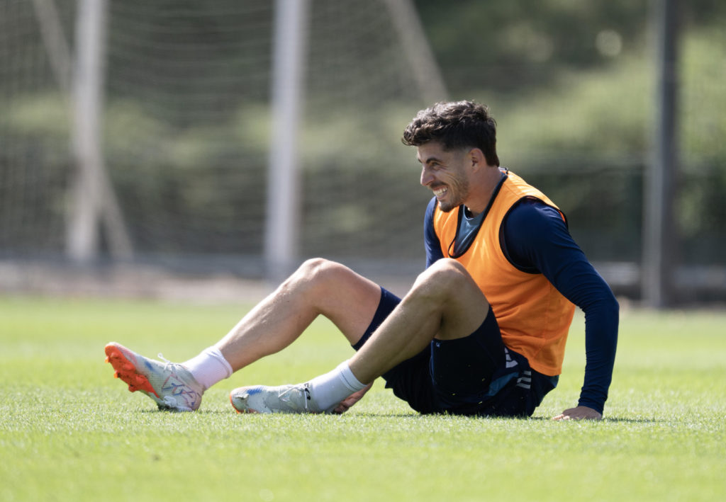 Kai Havertz during an Arsenal training session.
