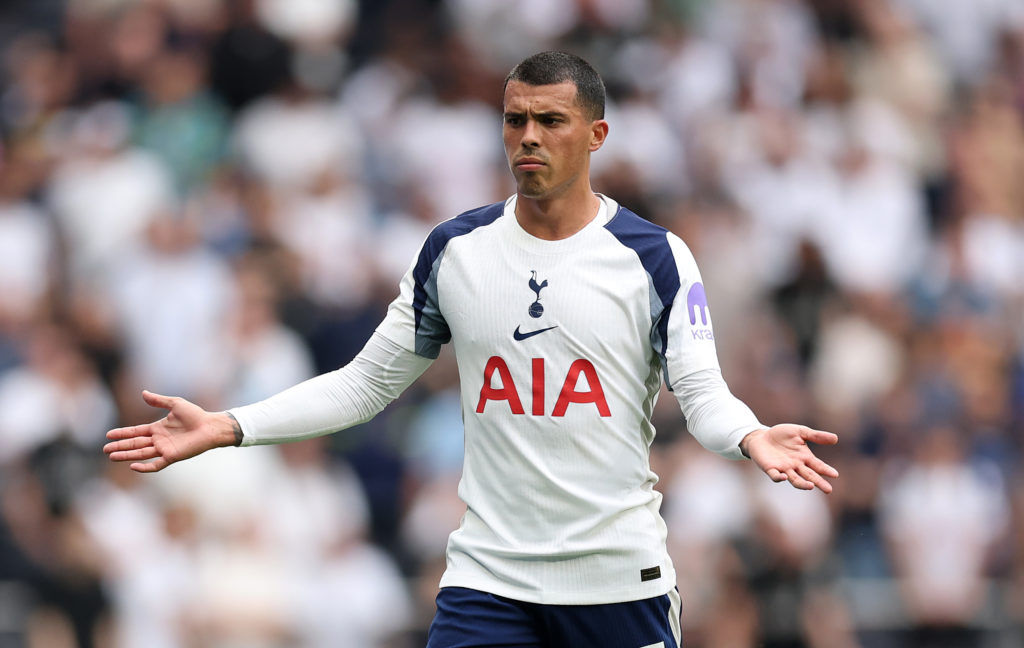 Tottenham Hotspur's Pedro Porro in action v Burnley