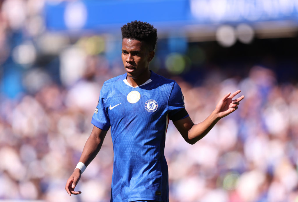 Chelsea forward Estevao in action against Crystal Palace