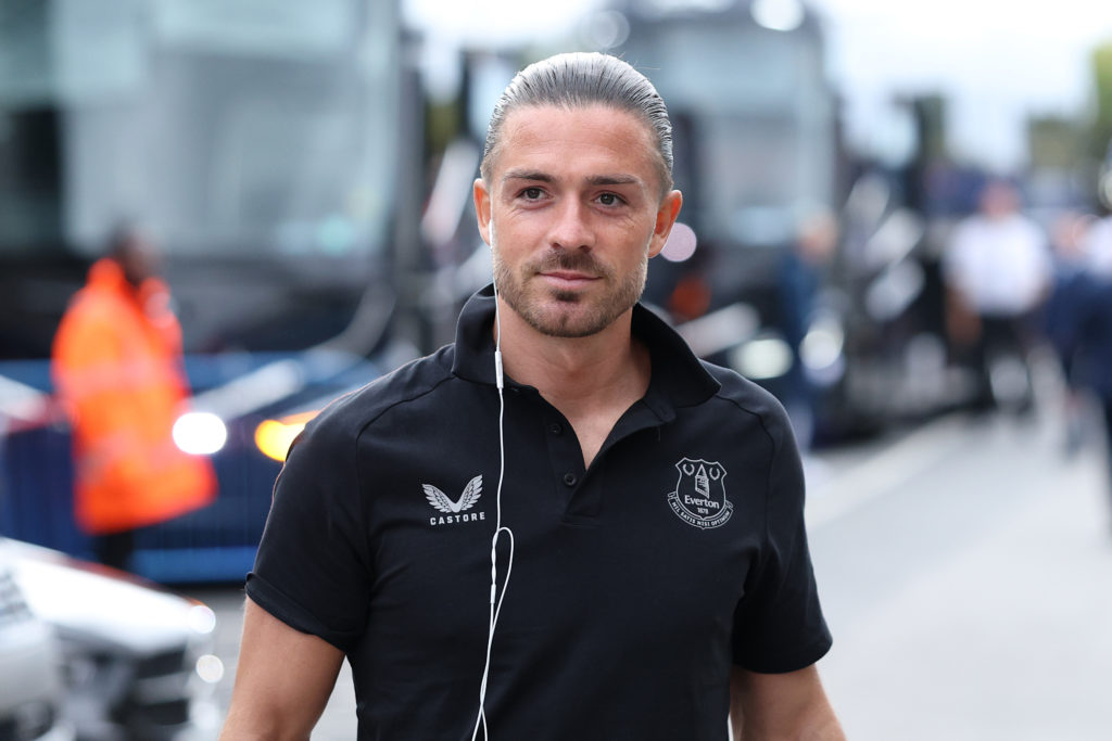 Everton's Jack Grealish arrives to face Leeds United