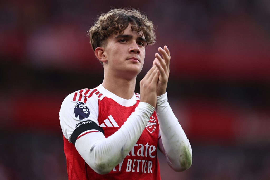 Max Dowman of Arsenal claps fans
