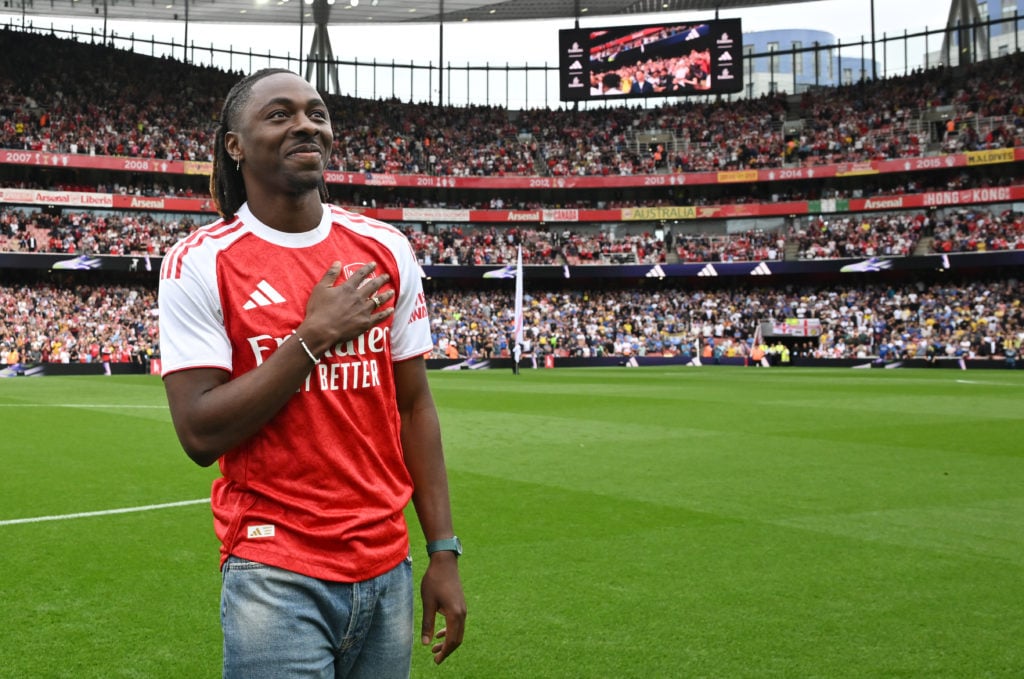 Eberechi Eze presented to Arsenal fans against Leeds United