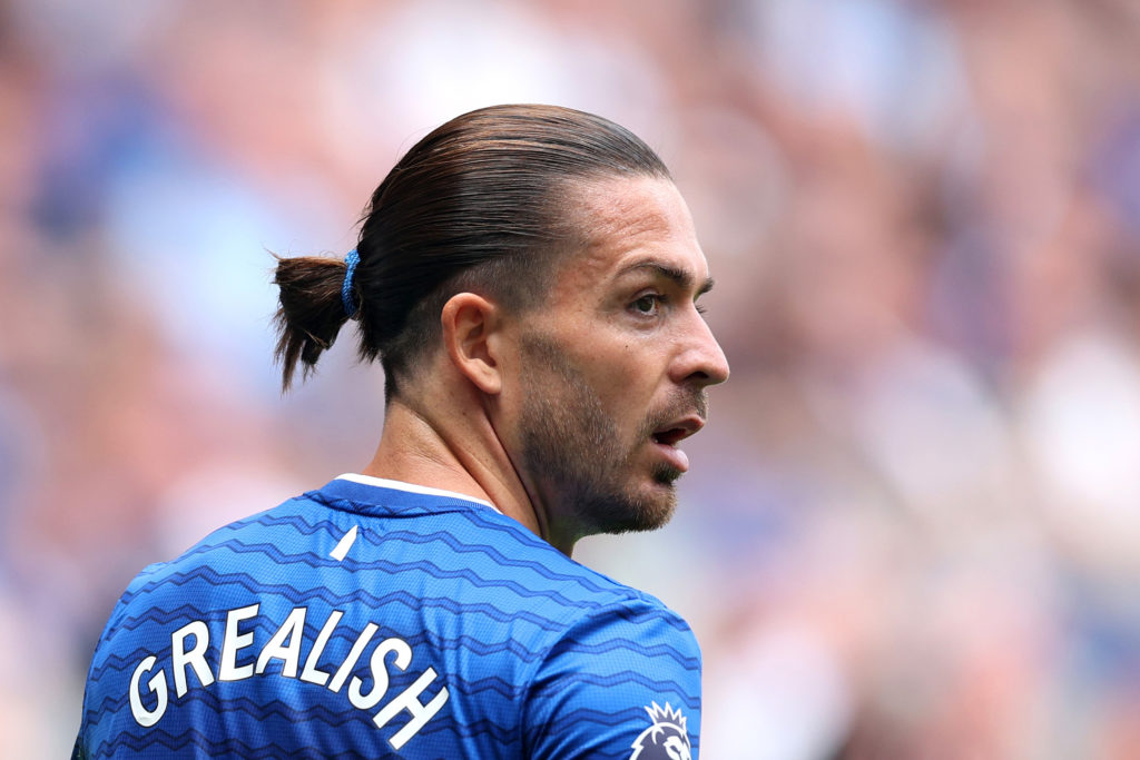 Jack Grealish in action for Everton against Brighton and Hove Albion