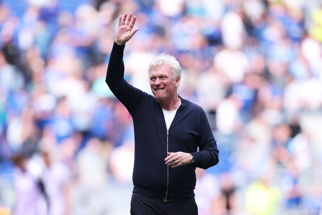 David Moyes waves to Everton fans against Brighton and Hove Albion.