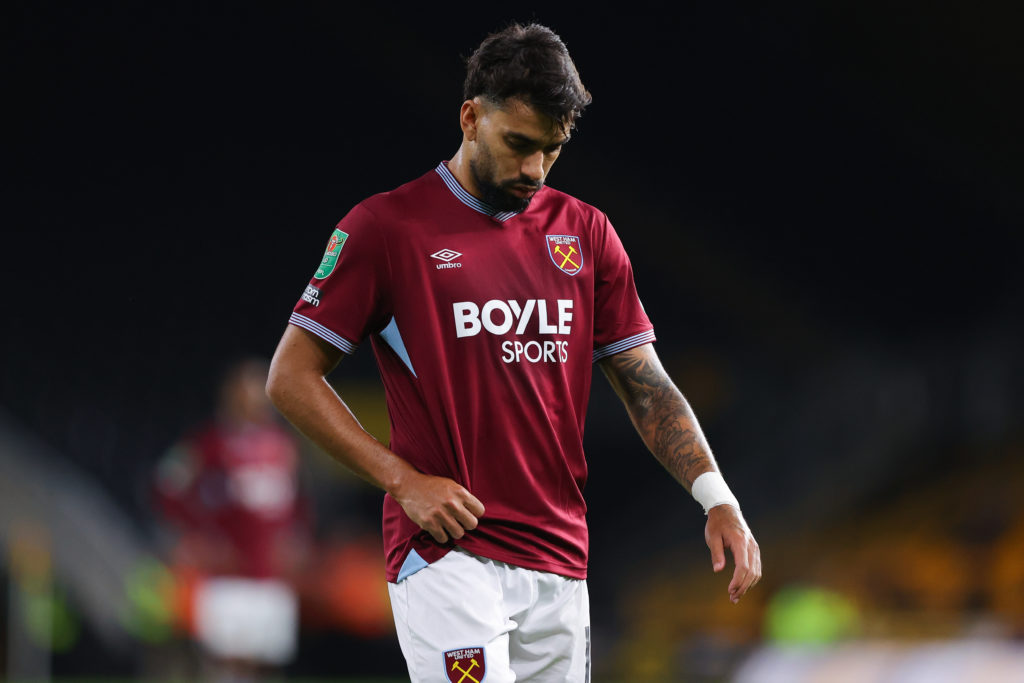 Lucas Paqueta after Wolverhampton Wanderers v West Ham United in the Carabao Cup Second Round